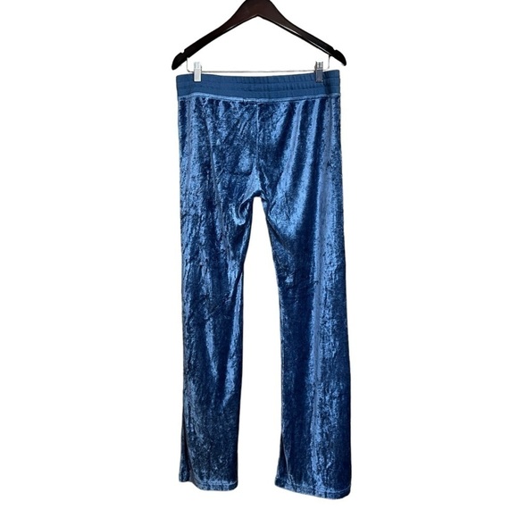 BCBGMAXAZRIA Vintage 2000's Y2K Logo Velour Track Pants Royal Blue Size XL #1290 - Picture 3 of 5